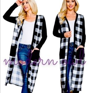 💕🌸 Brand New Maxi Length Buffalo Plaid Cardigan🌸💕